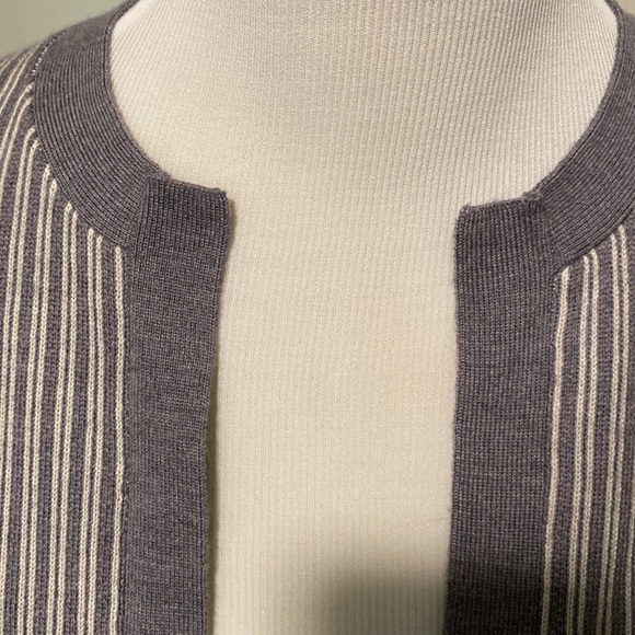BROOKS BROTHERS extra fine merino wool open front striped cardigan. Size US M. - Picture 8 of 10